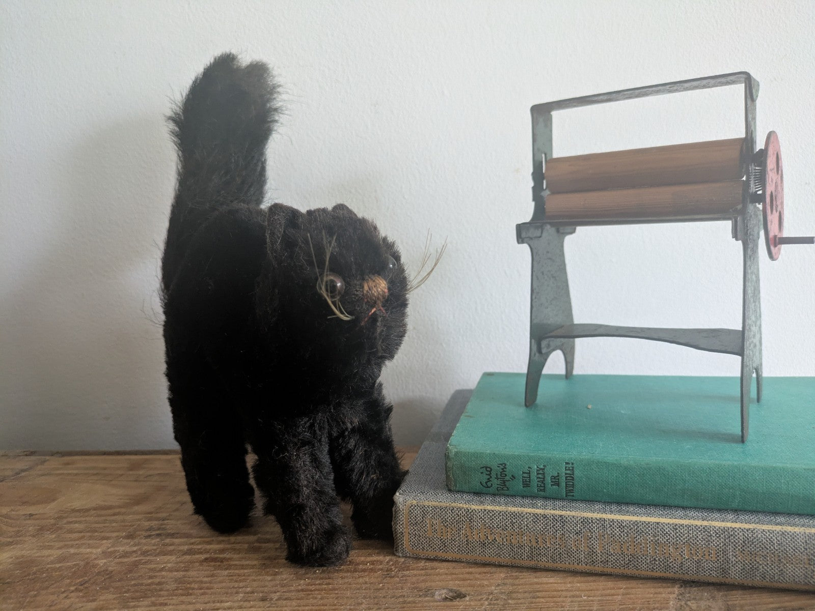 Vintage Steiff Scaredy Black Tom Cat Halloween Angry Mohair Kitten Farnell Back