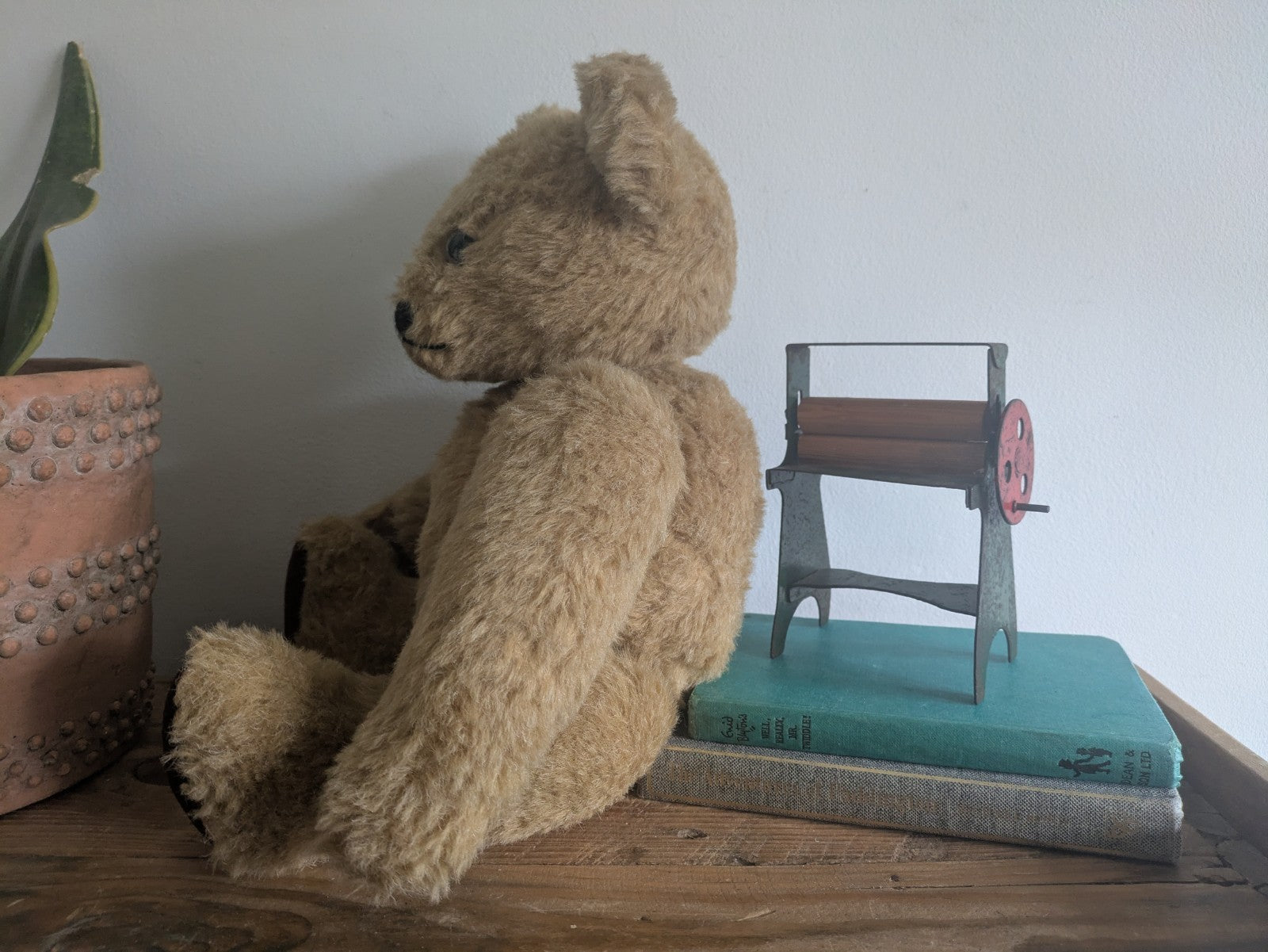 Vintage Old Mohair Teddy Bear Soft Toy Jointed Limbs Oldacre Crafts UK 70s 80s