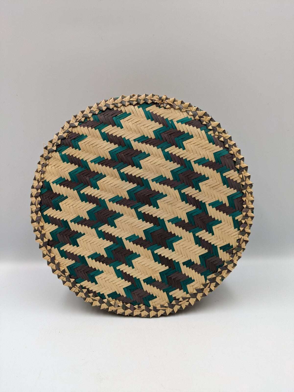 Table mat 6 PC Palm Leaf Coasters Dining Natural Heat Resistant Handmade Vtg Mat