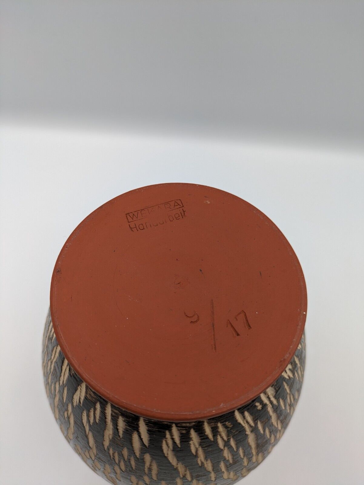 Vase Keramik WEKARA 9/ 17 Handarbeit 17cm Vintage German Pottery Mid Century Vgc