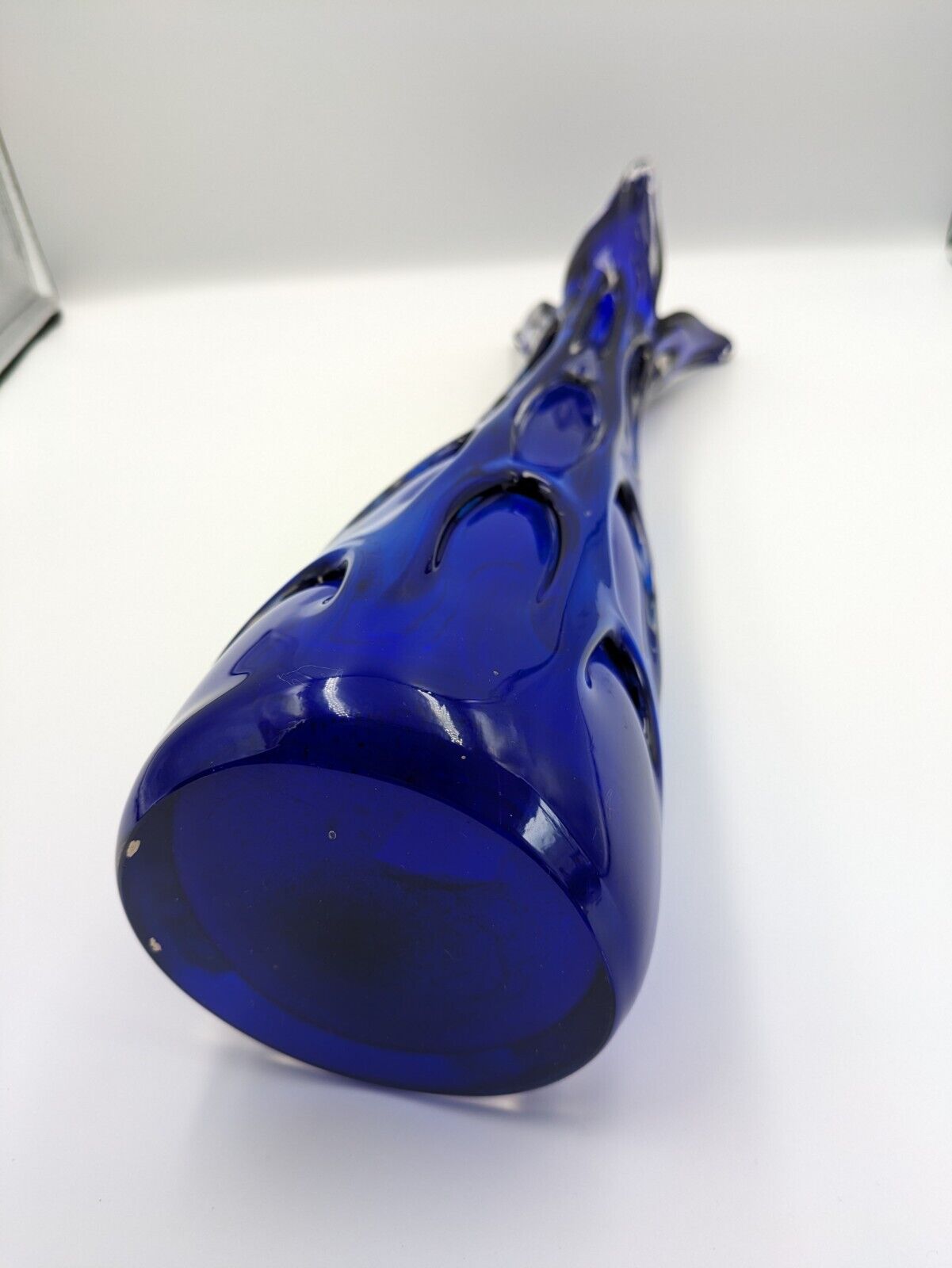 Vintage Bohemian Large Glass Vase By Jan Beranek, Skrdlovice Colbalt Blue 1960’s