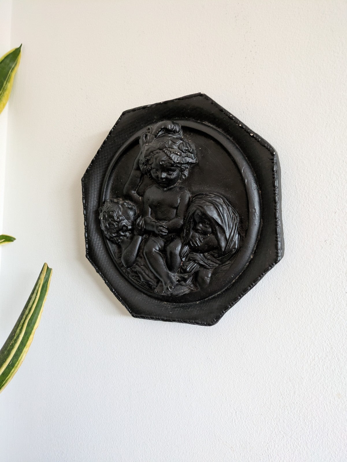 Edward William Wyon Plaster Wall Relief Plaque Marble Cherubs Calmady Children