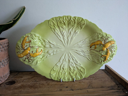 Vintage Carlton Ware Platter Lobster on Lettuce Hand Painted England Large Vgc 