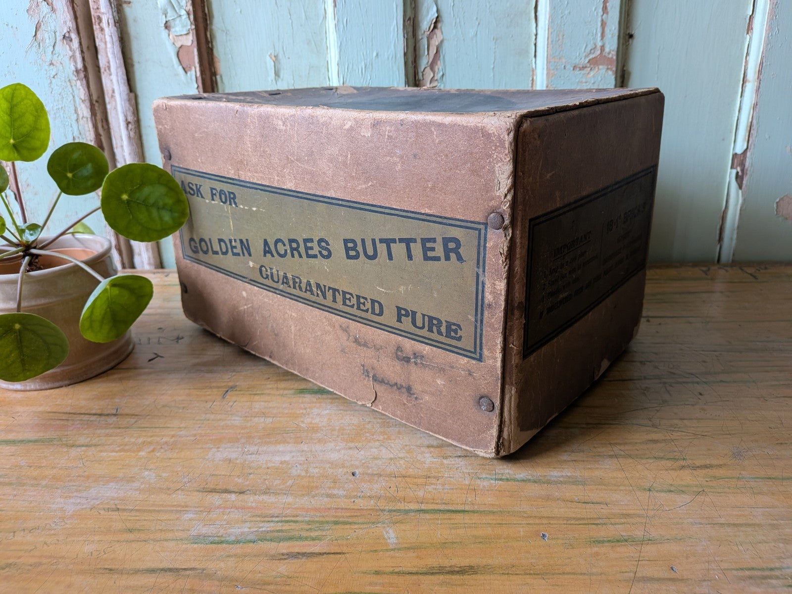 Dominion Dairy Co Ltd pre 1935 Golden Acres Butter Box Vintage Butter Box Advert