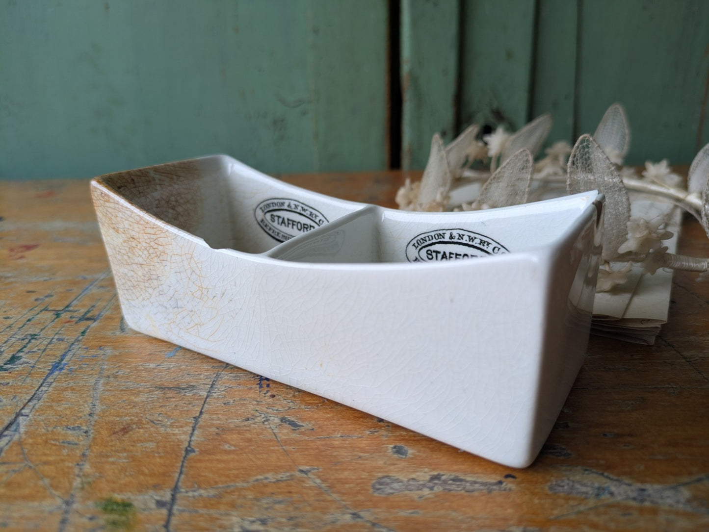 Antique Copeland Soap Dish Refreshment Rooms London &  N.W. Railway Pot c1890’s