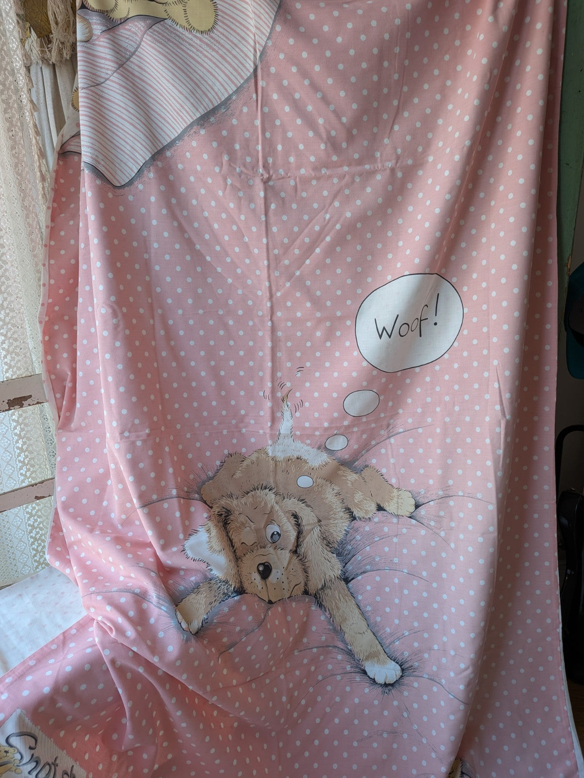 Snatch Dog Duvet Cover Pillowcase Vintage 90s Sue Hall Spots Fabric Set Sheet