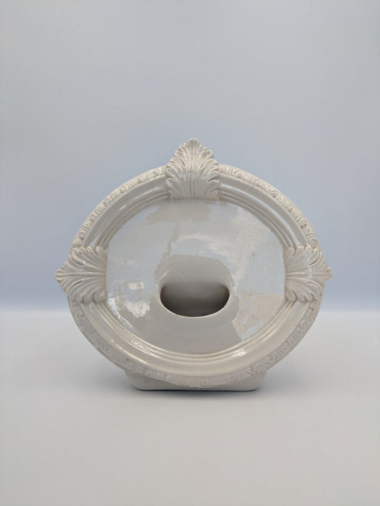 Rare Rita Dal Pra Oval Vase White Vintage Italy Mano R Eredi Nove Vicenza White