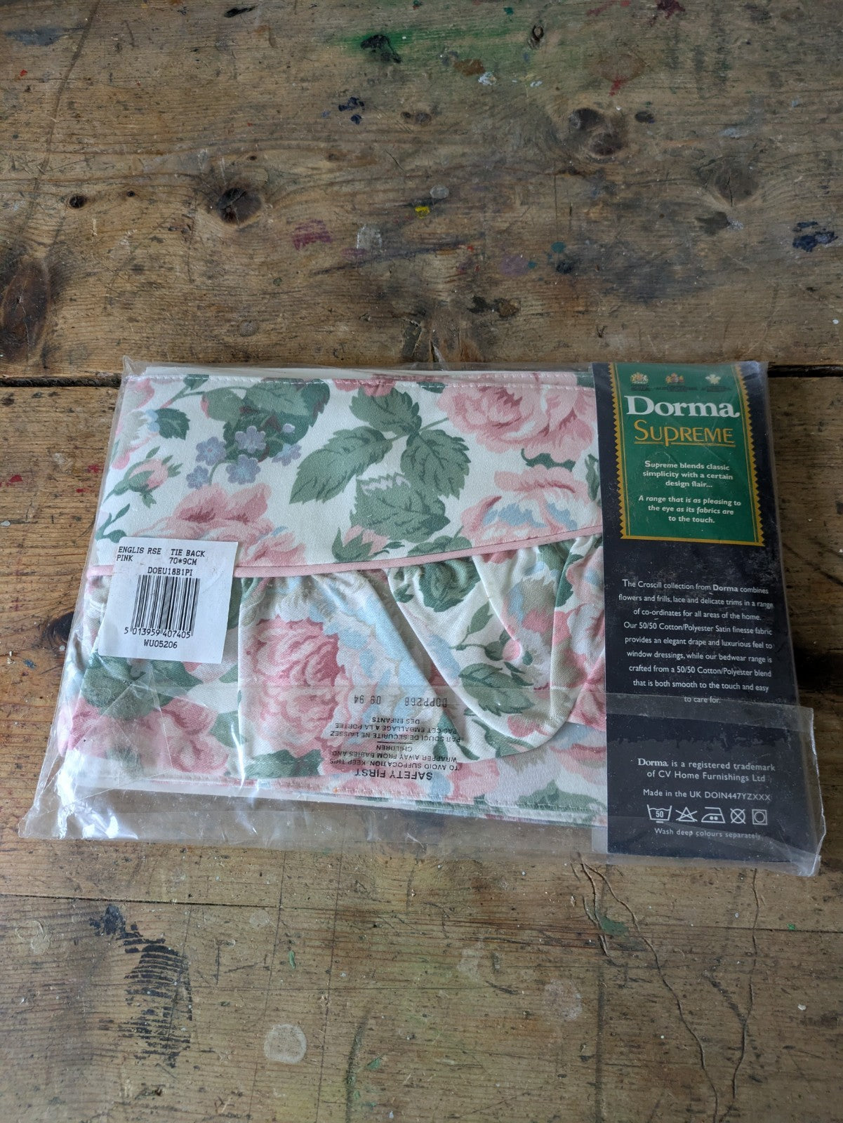 Dorma Premier S Croscill English Rose Pink Curtain Tie Backs - One Pair BNWT VTG