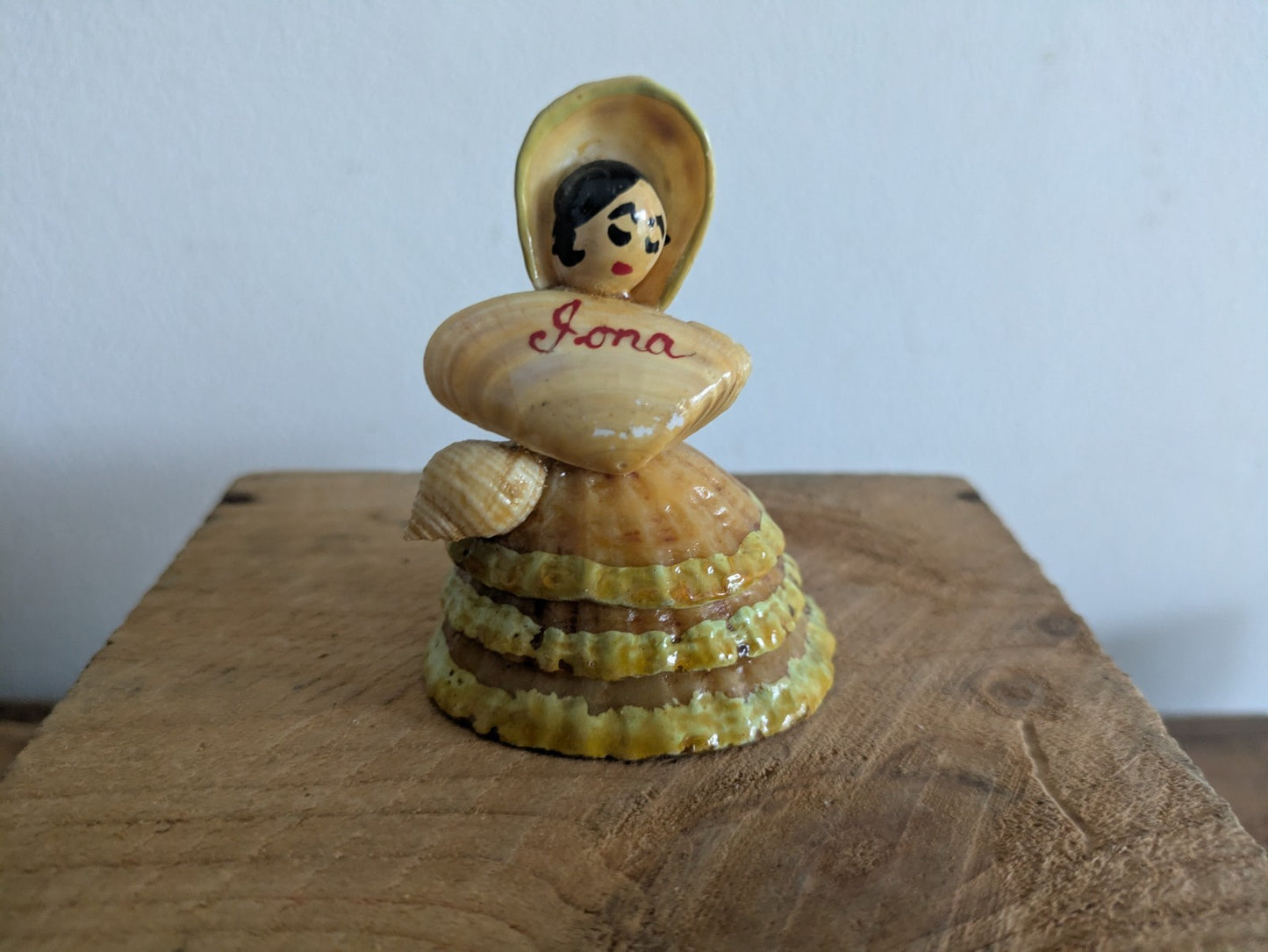 Mid Century HandCrafted Sea Shell Doll Folk Art Lady Figurine Vintage Ornament! 