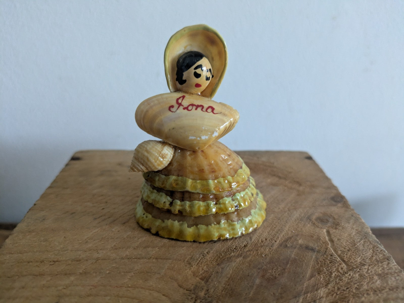 Mid Century HandCrafted Sea Shell Doll Folk Art Lady Figurine Vintage Ornament! 