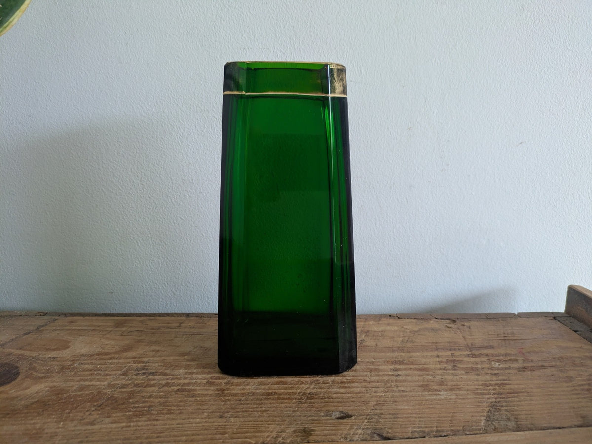 Rare Antique Vase Circa 1900 Claus Josef Riedel Polaun Art Deco Green Gilt Vtg