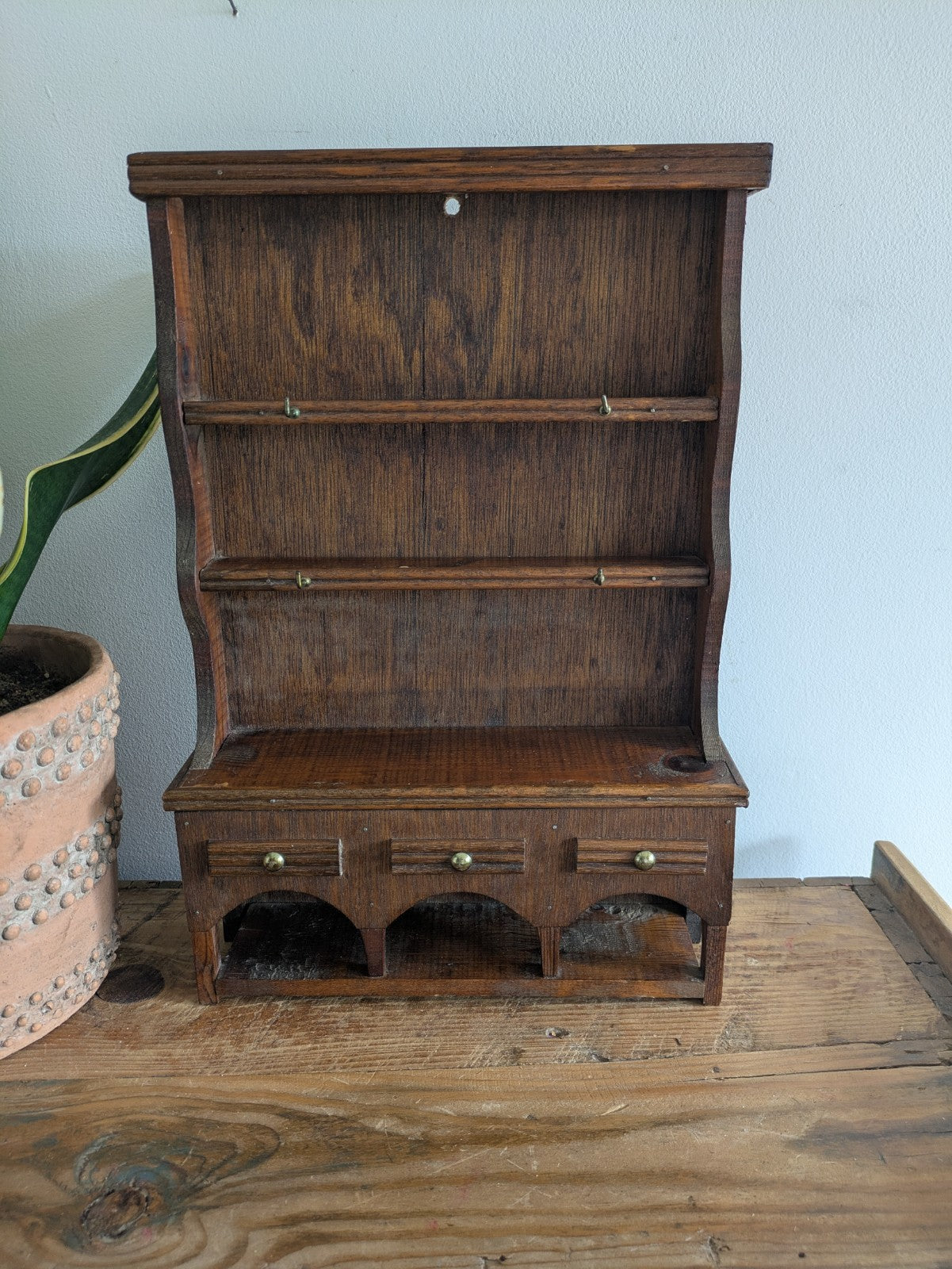 Antique Style Salesman Sample Apprentice Dolls Miniature Welsh Dresser Cabinet
