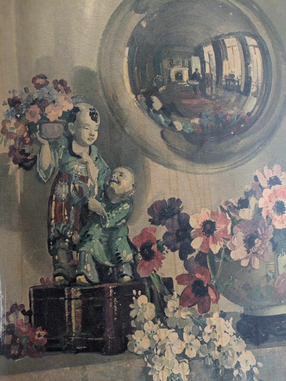 Herbert Davis Richter Reflections In A Silver Ball Signed RARE Print Framed Vtg