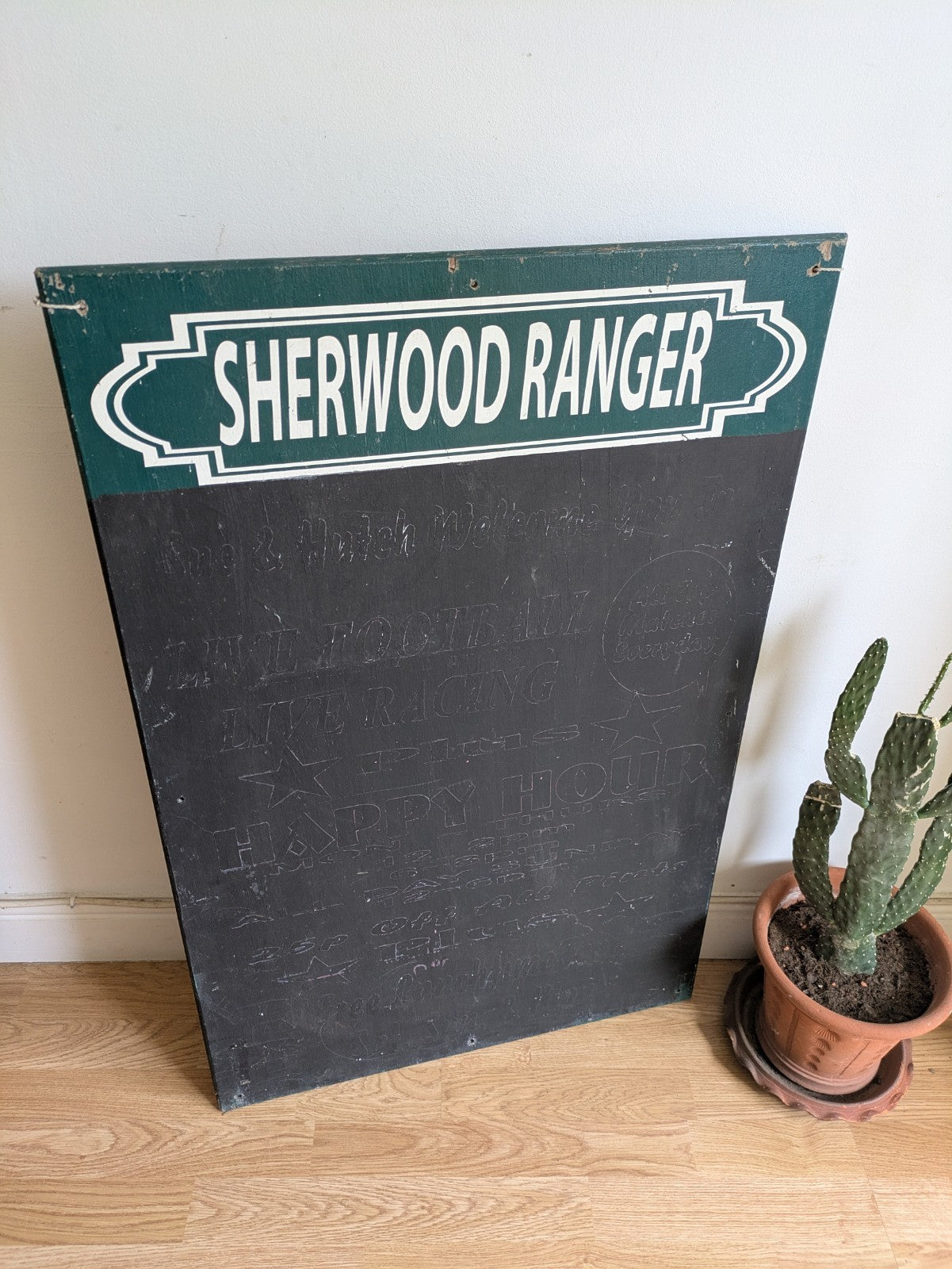 Pub Advertising Chalkboard Sherwood Ranger Club Reclaimed Noticeboard Football