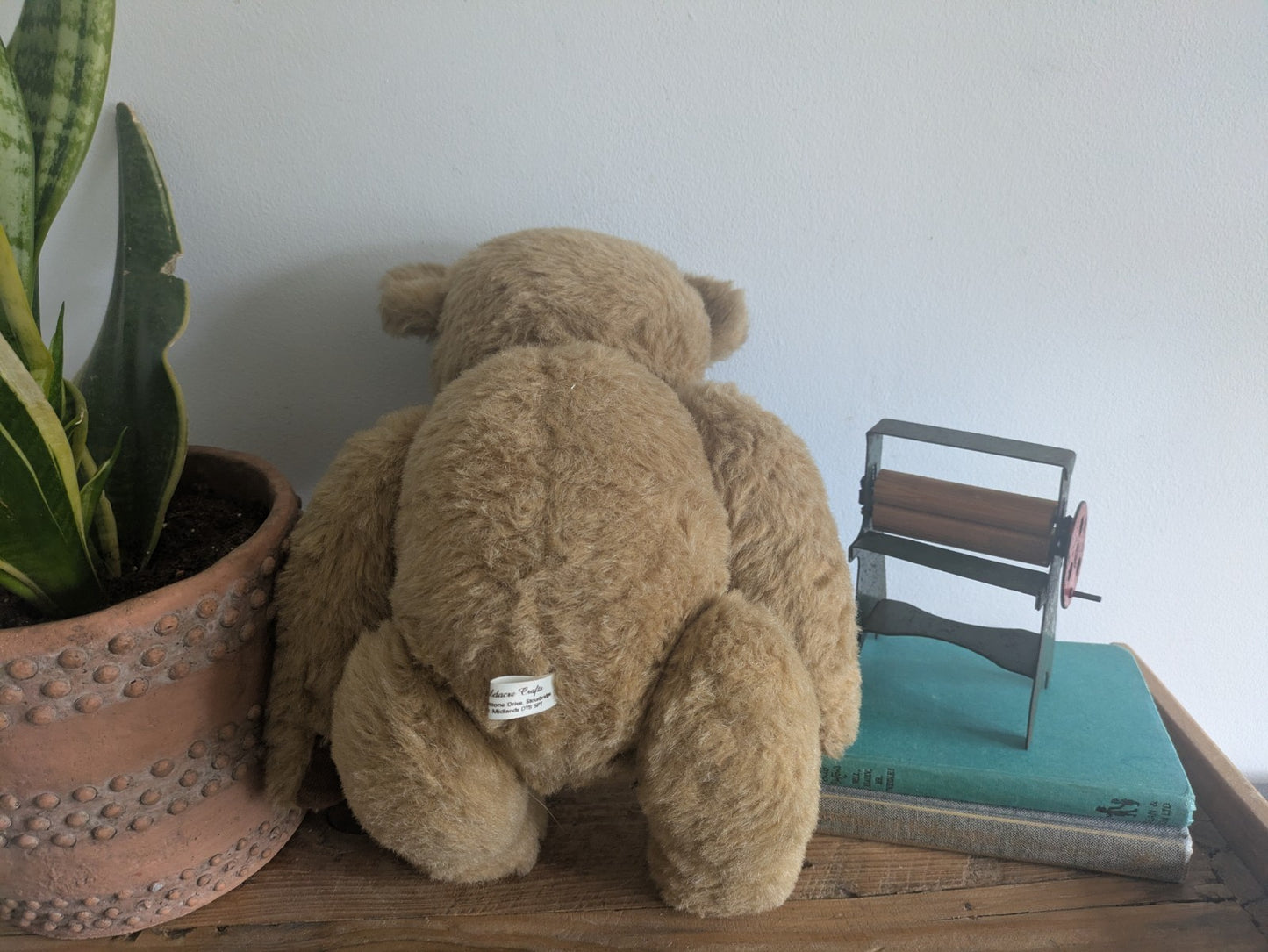 Vintage Old Mohair Teddy Bear Soft Toy Jointed Limbs Oldacre Crafts UK 70s 80s