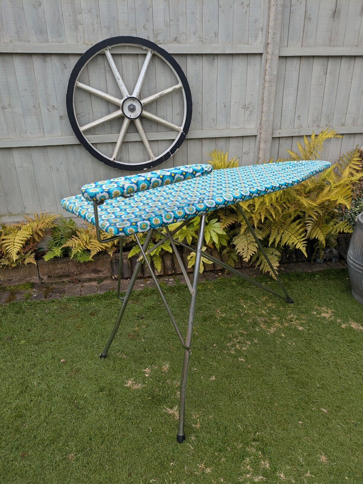 Rare 1950s French Libellule Vintage Ironing Board with Sleeve Retro Atomic Prop 