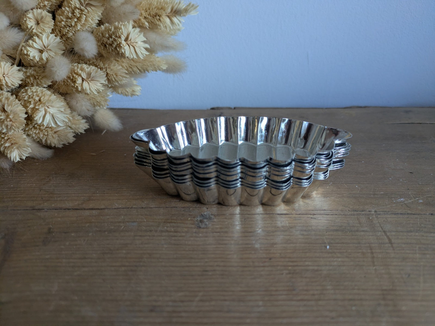 8 Metal Small Mini Fluted Tart Boat Barquette Chocolate Baking Molds OBLONG VTG 