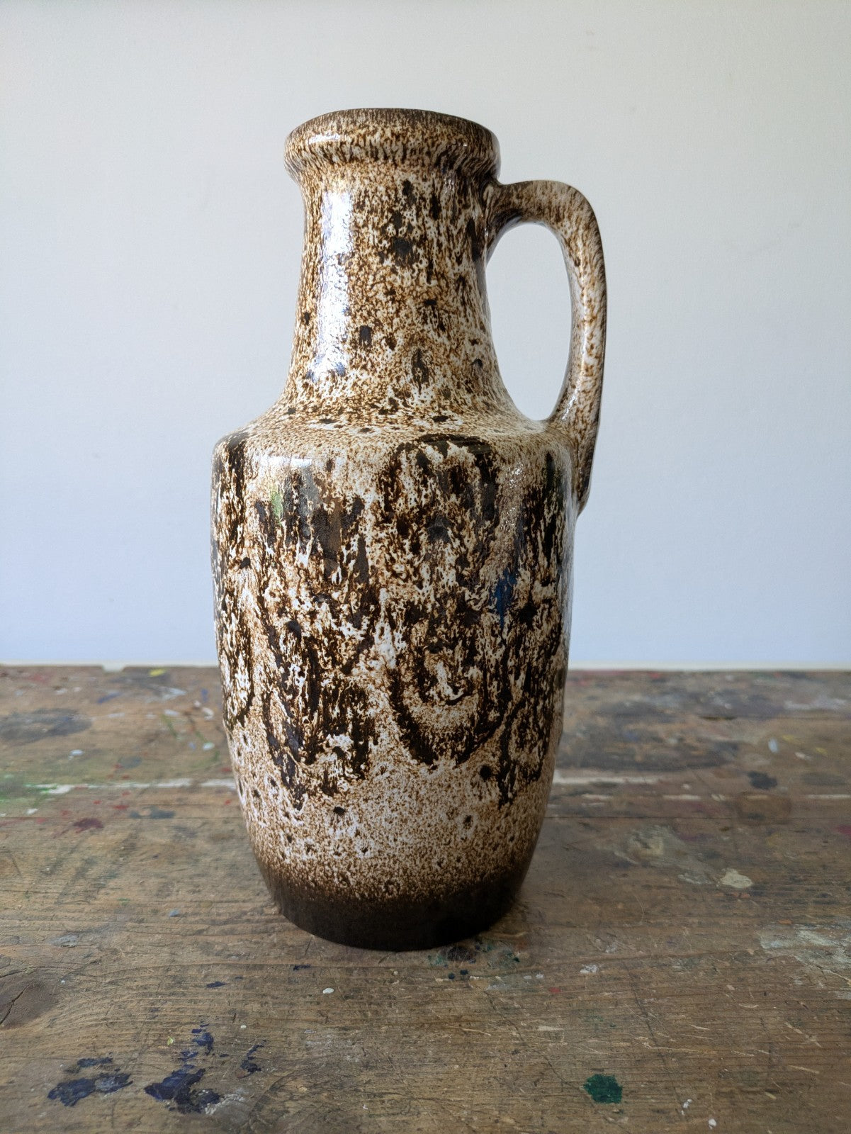Vintage Mid Century Scheurich Vase  Fat Lava  404-26  German Pottery Vgc Handle
