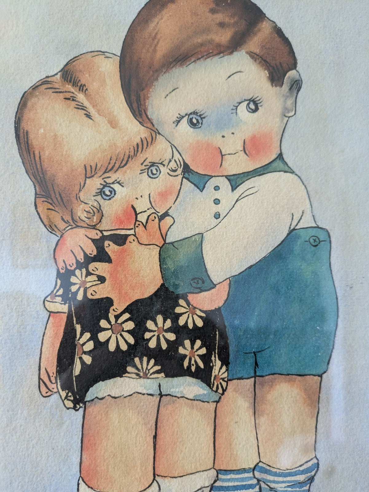 Vintage Mabel Lucie Attwell Copy Painting 1920s/30s Signed JR Gotobed Retro Vgc