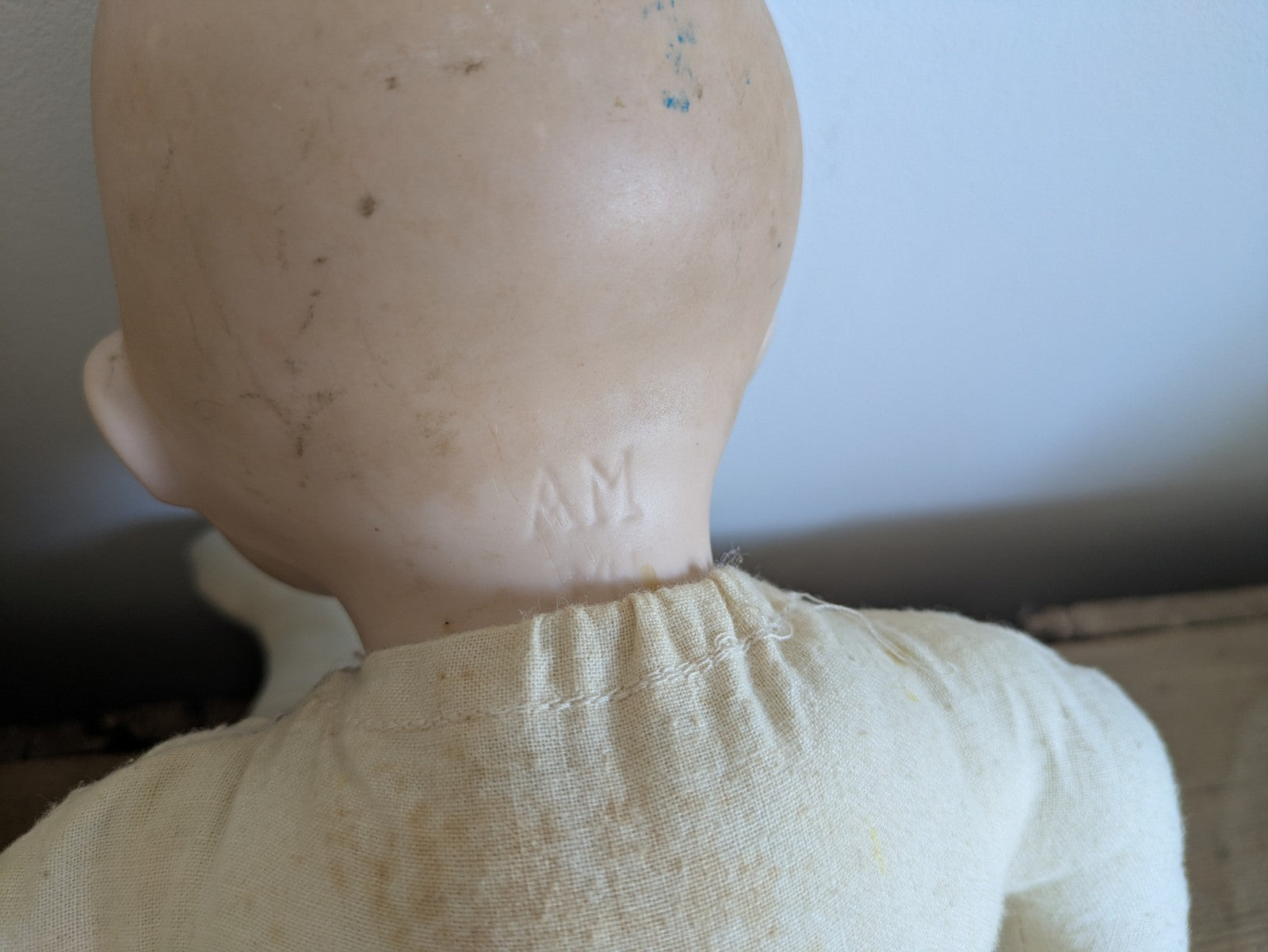 Armand Marseille Am Germany Bisque Doll Baby Cloth Body AM 341 Vintage Toy Prop