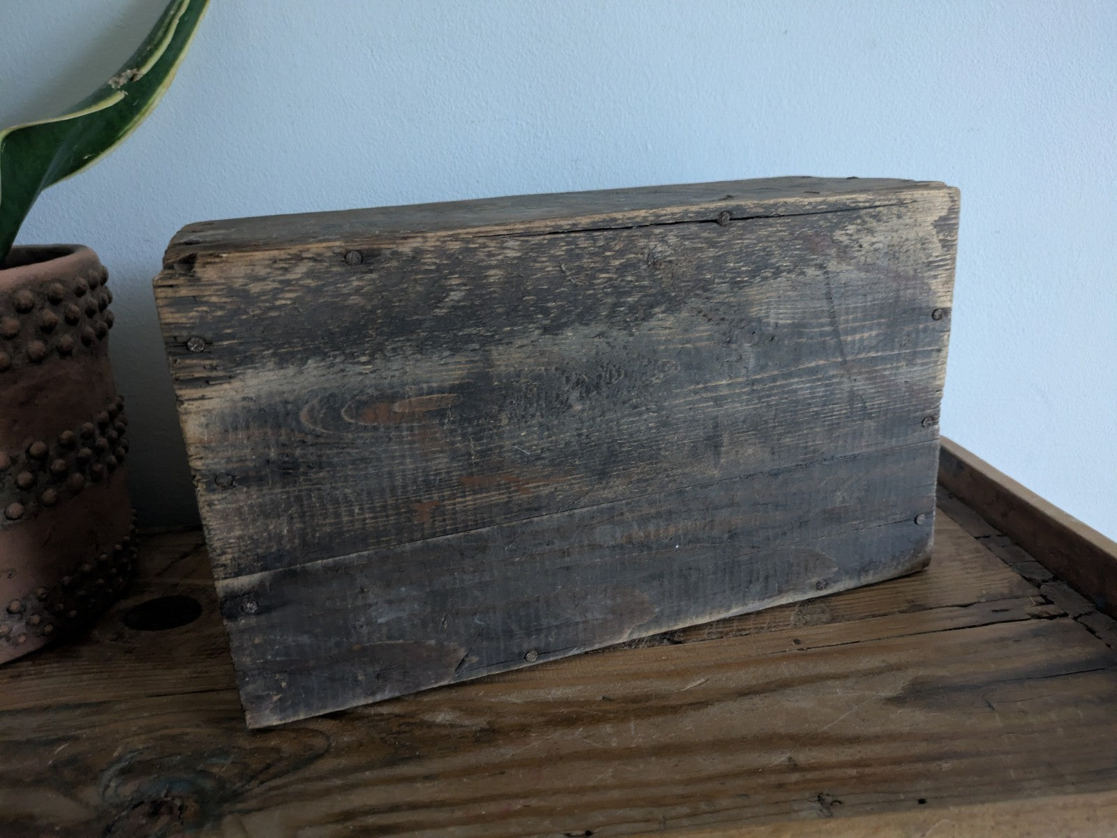 Vintage Wooden Mustard Denseners Crate Box Rustic Industrial Storage Advertising