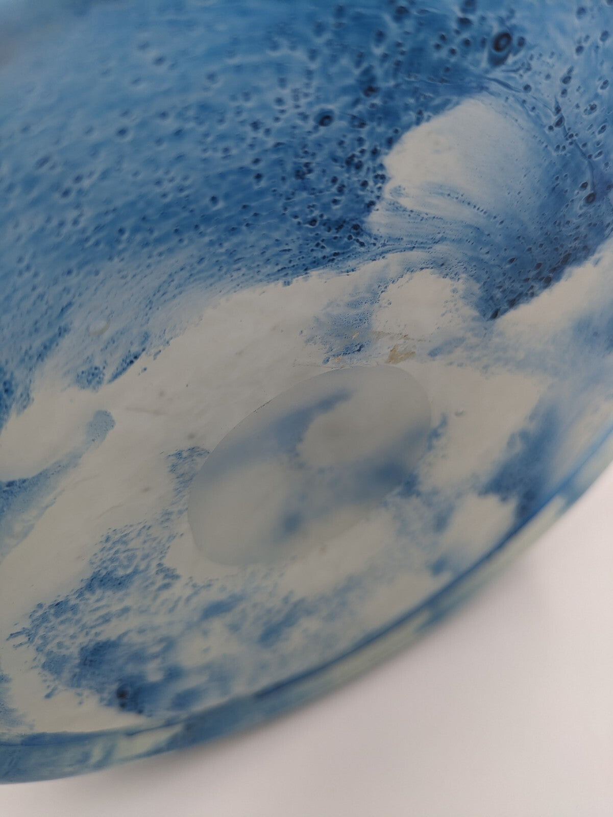 BEAUTIFUL EXTRA LARGE Art Glass Vase BOTTLE BLUE WHITE CASED SWIRL DECORATIVE 