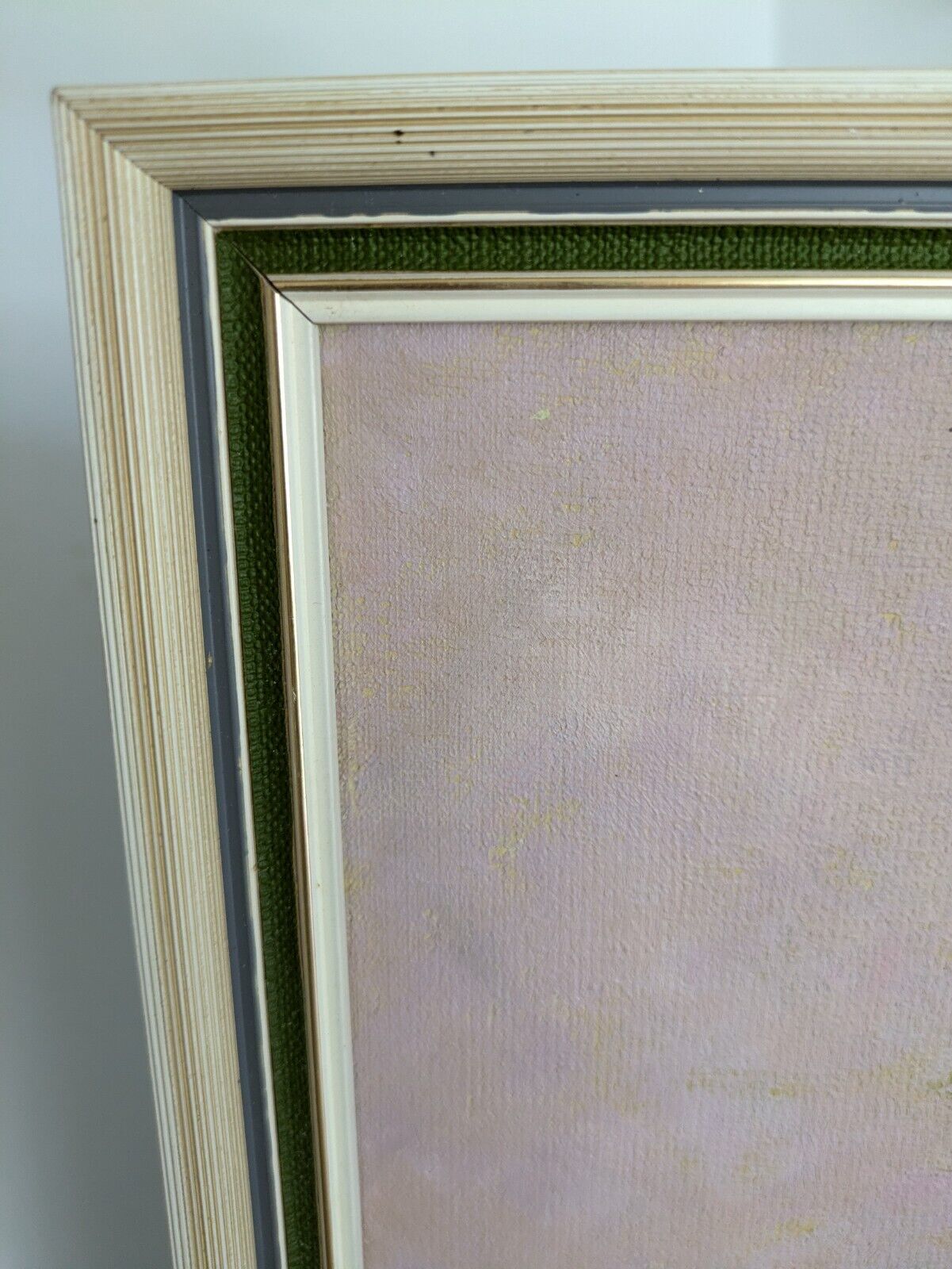 Original Painting Floral Bouquet Picture frame VTG Signed Shabby Chic Still Life
