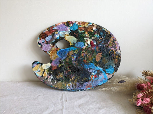 Vintage Artists palette Prop Decor Art painting oil paints Wooden Original Wall'