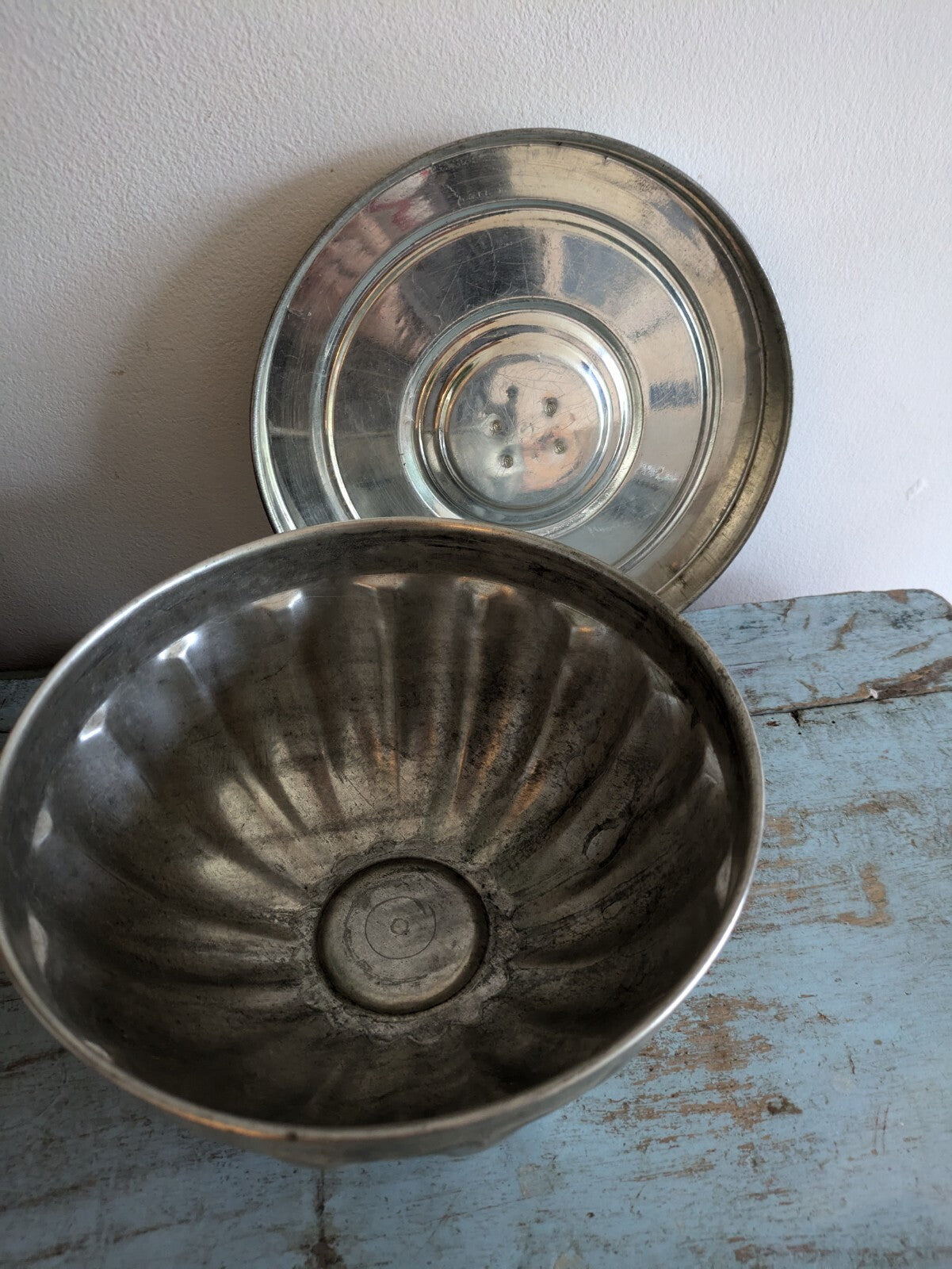Vintage Bundt Cake Pan Aluminum Mold Jelly Baking Prop Lid Original Kitchen Vgc