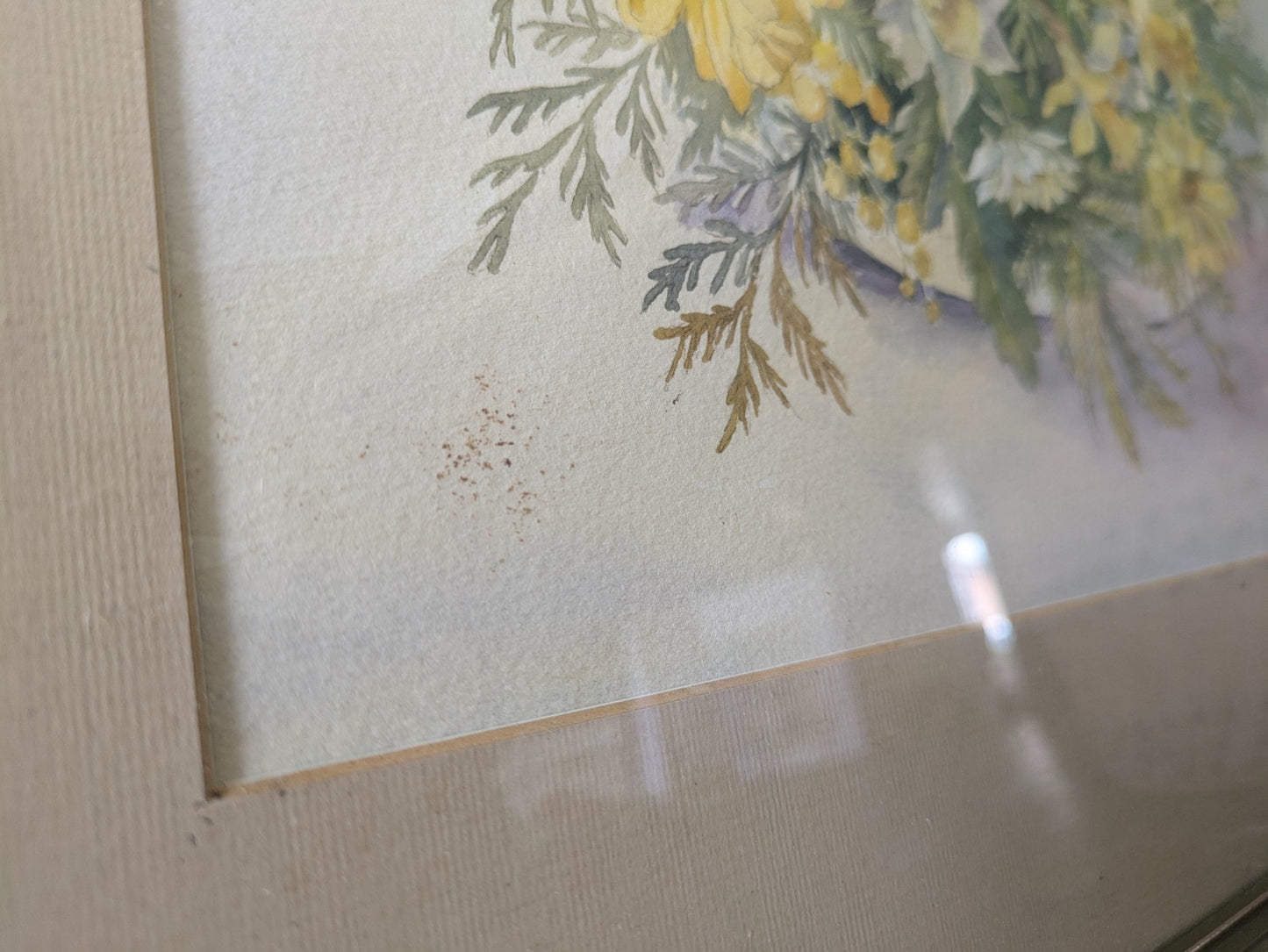 Original Watercolour Painting M W Varley Spring Bouquet Floral Vase Flowers Vgc