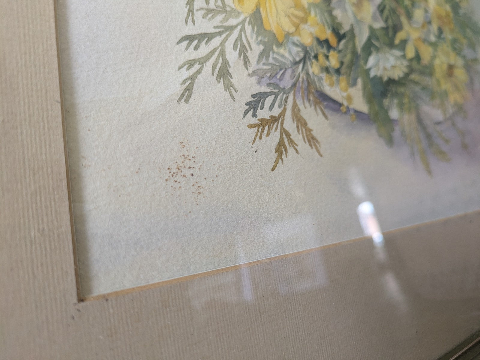 Original Watercolour Painting M W Varley Spring Bouquet Floral Vase Flowers Vgc