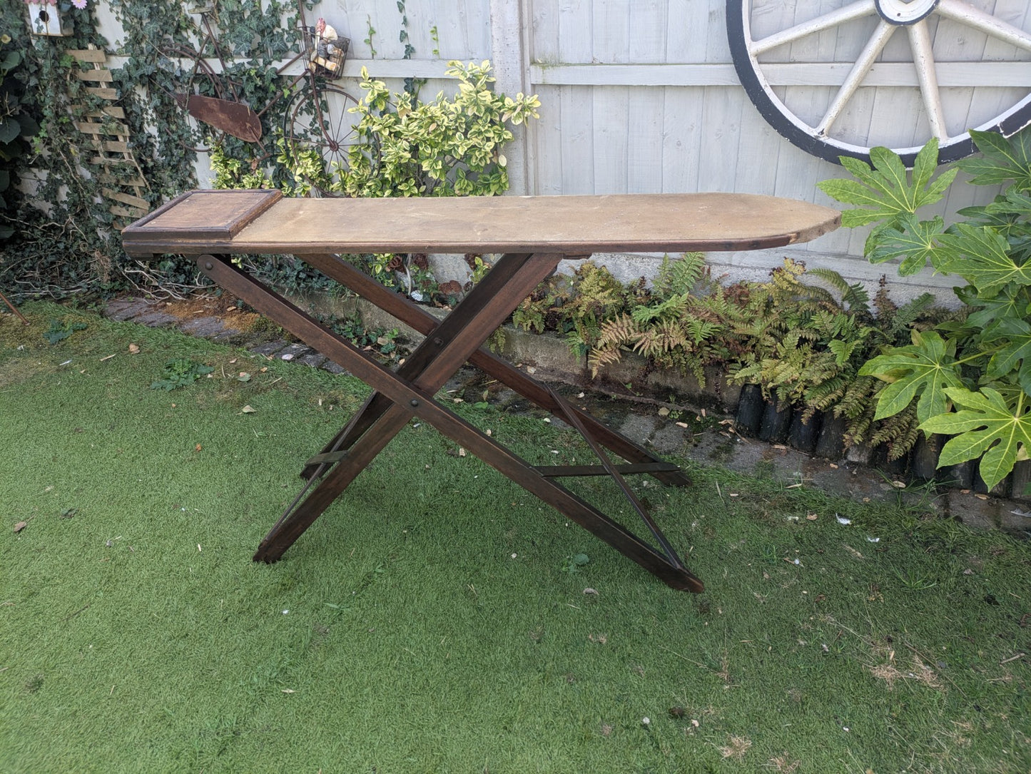 Antique Wooden Vintage Ironing Board Retro Prop TV Film Laundry Washing Iron Old