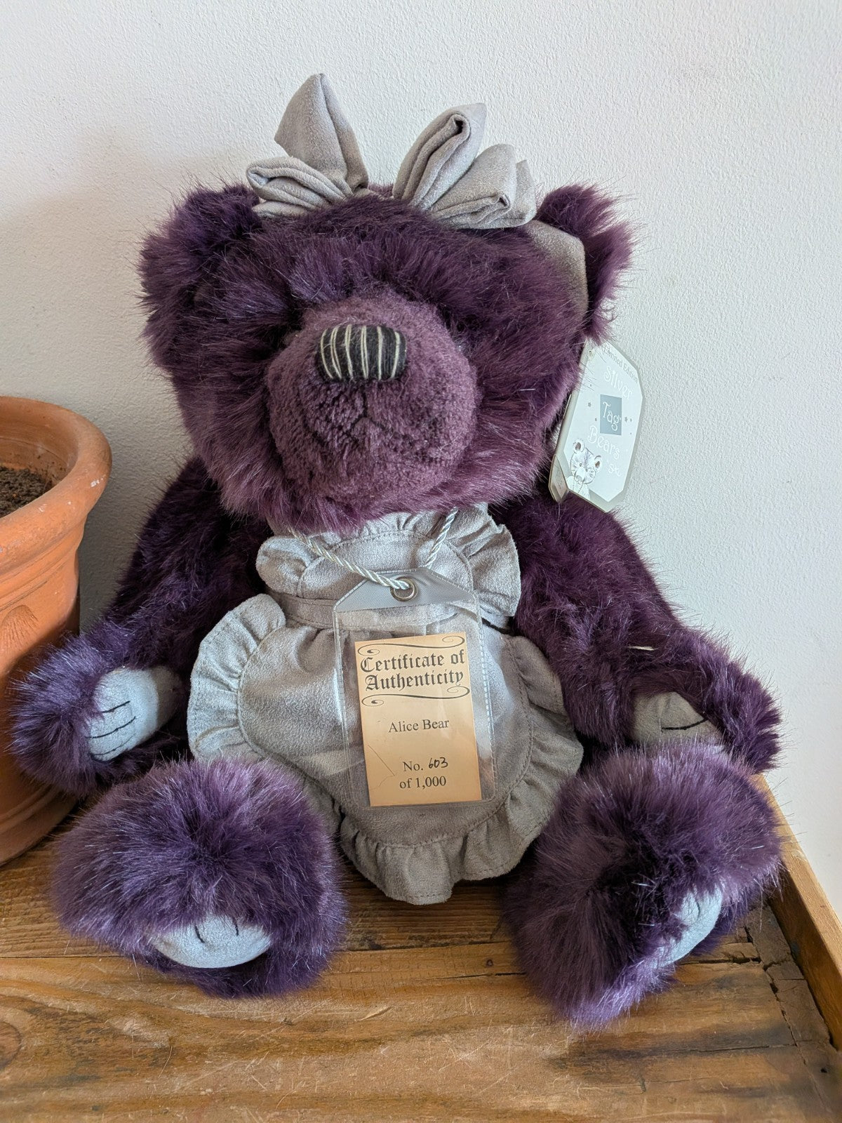 Alice Bear Limited Edition Silver Tag Bears By Suki Vgc Purple Large Collectors