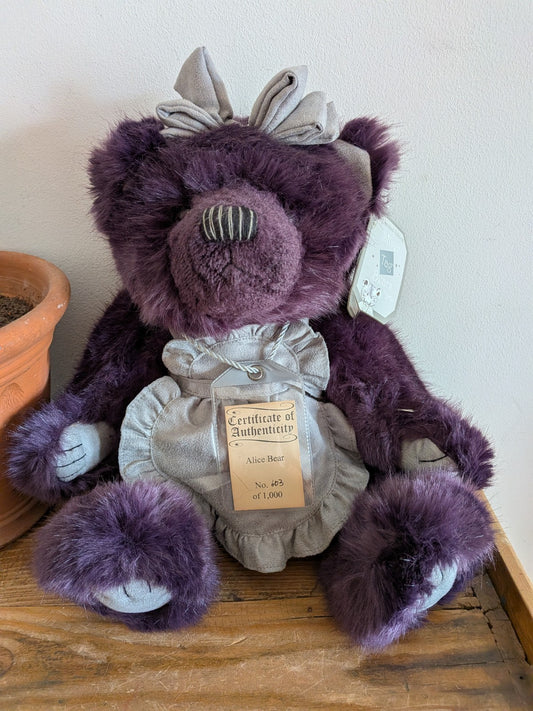 Alice Bear Limited Edition Silver Tag Bears By Suki Vgc Purple Large Collectors