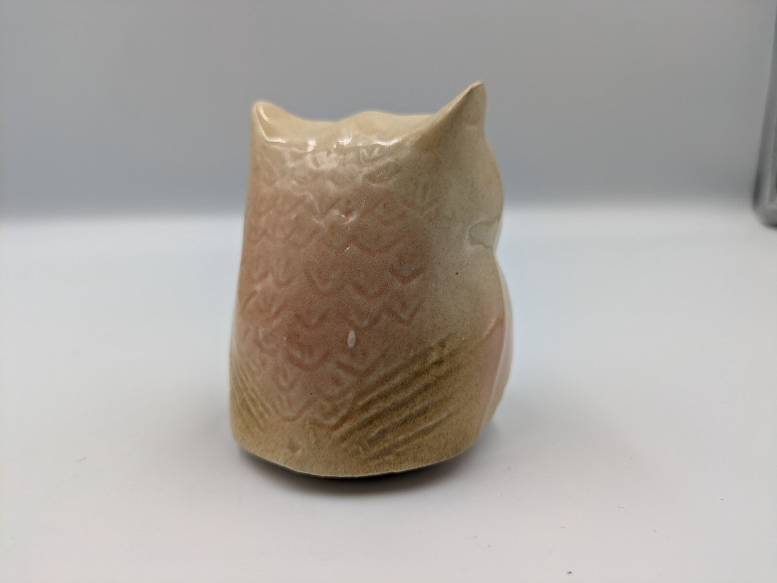 Vintage Retro Kitsch Ceramic Owl Figurine Prop Mid Century Old Original Glazed