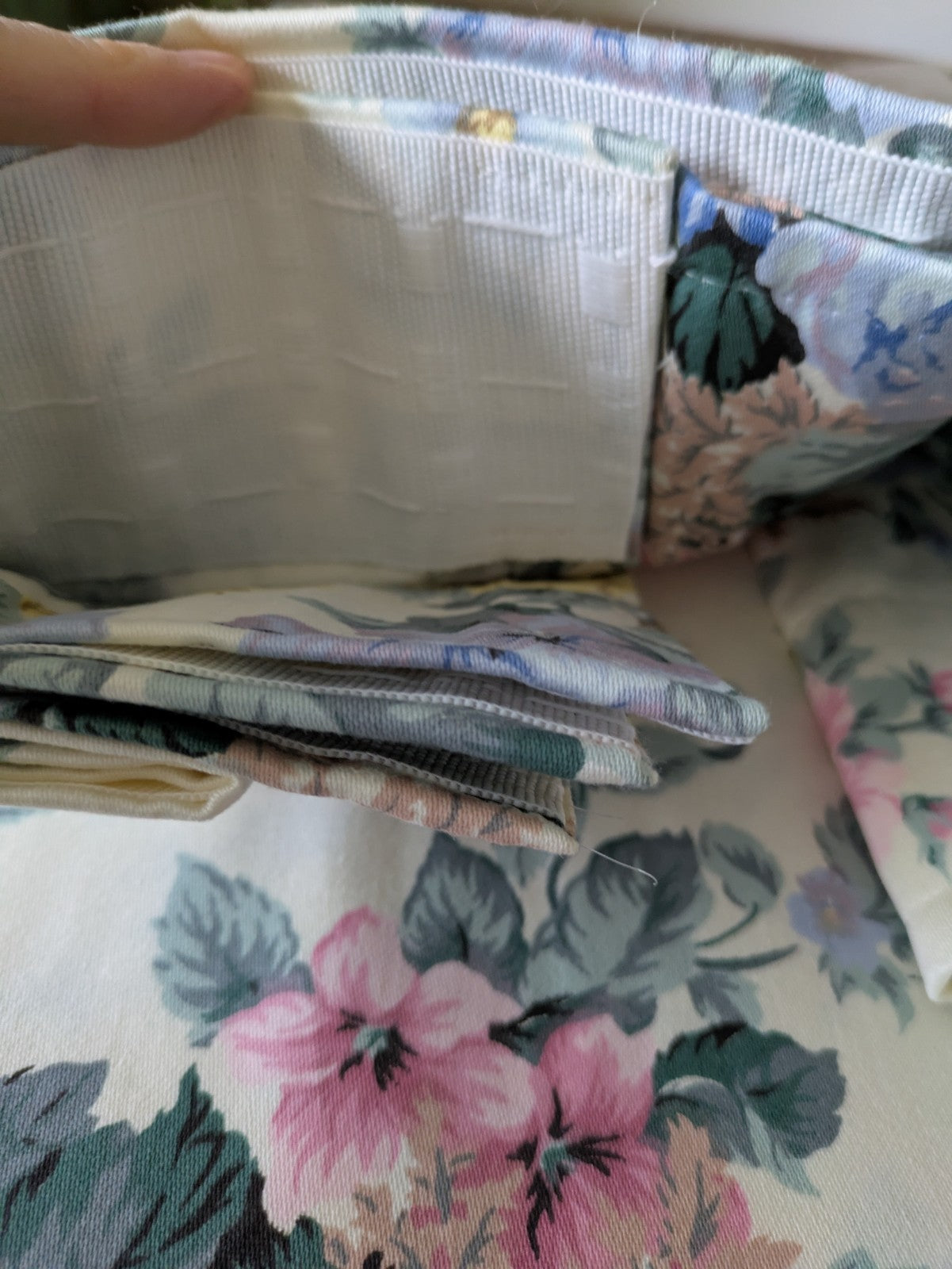 Vintage BNWT Chatsworth Curtains BLUE Cabbage Rose 90"W 54"D Pair Floral Shabby