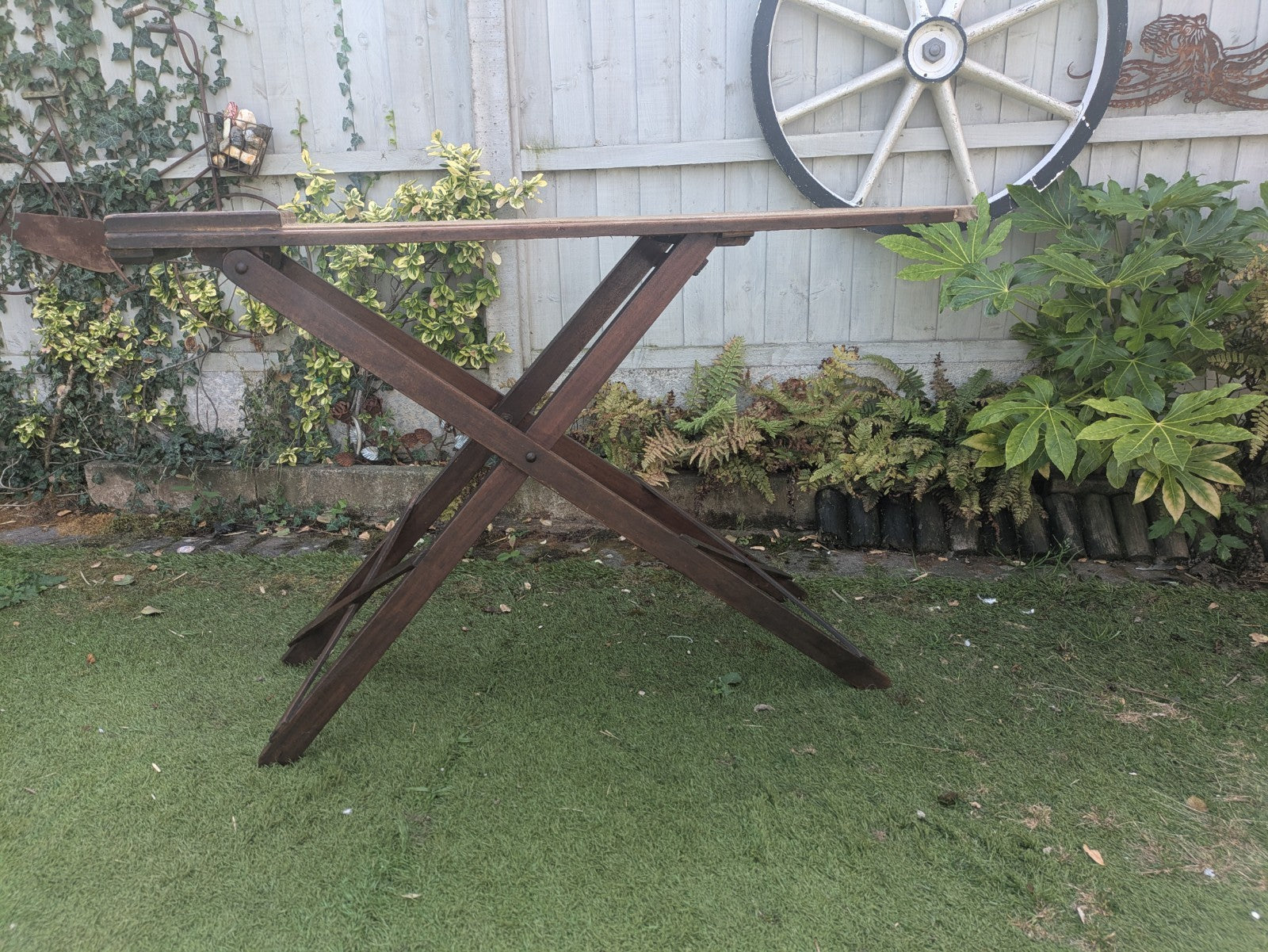 Antique Wooden Vintage Ironing Board Retro Prop TV Film Laundry Washing Iron Old