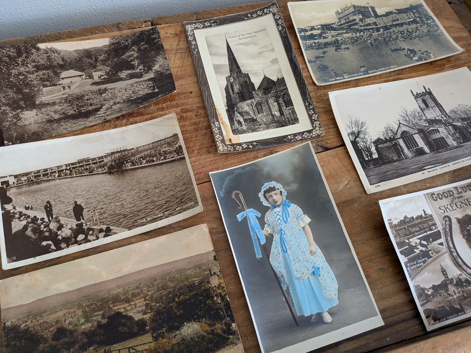 8x 1930s Vtg Vintage Postcards Stamps  Bo Peep Skegness Holiday Tourist Ephemera
