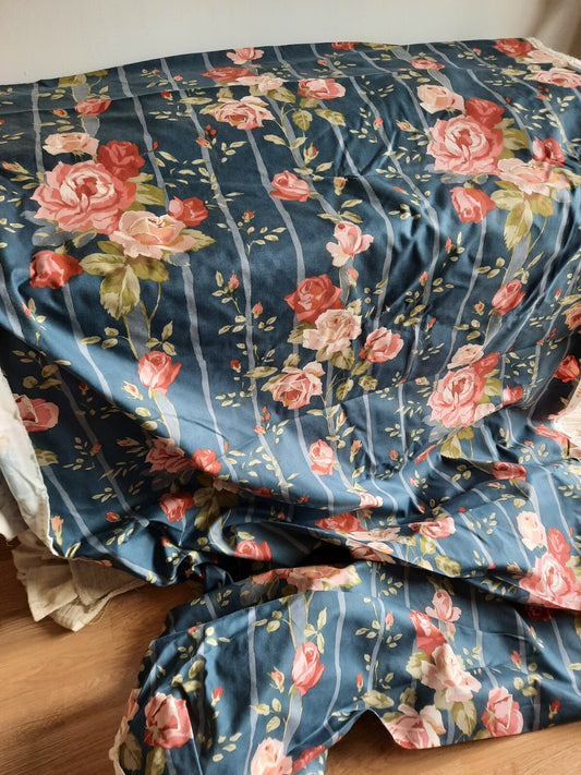 8M Vintage cotton Fabric Roll End Plumpton House “Versailles” 1989 W1.37m rose