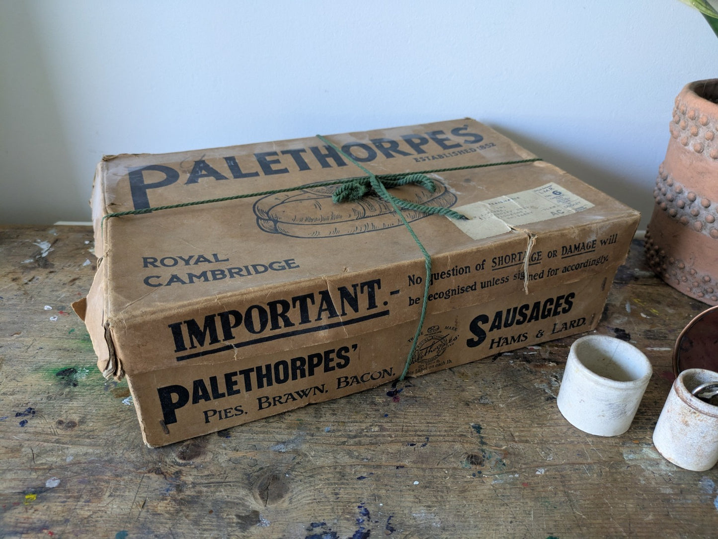 Vtg Palethorpes Sausages Box Butcher Packaging Food Advertising Kitchenalia Prop