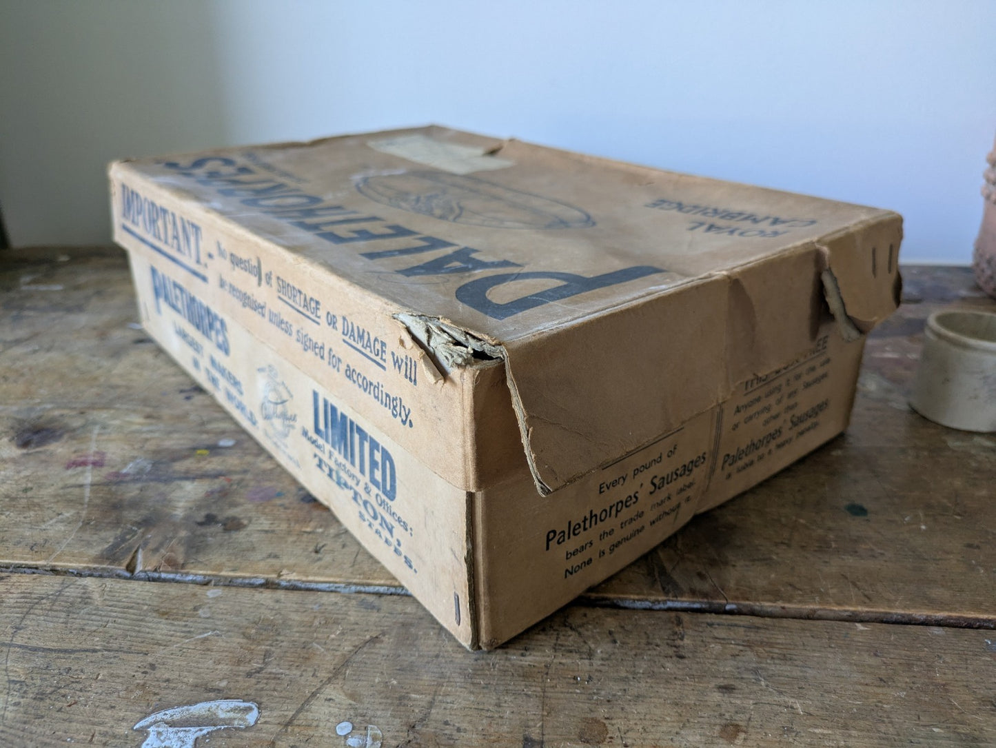 Vtg Palethorpes Sausages Box Butcher Packaging Food Advertising Kitchenalia Prop