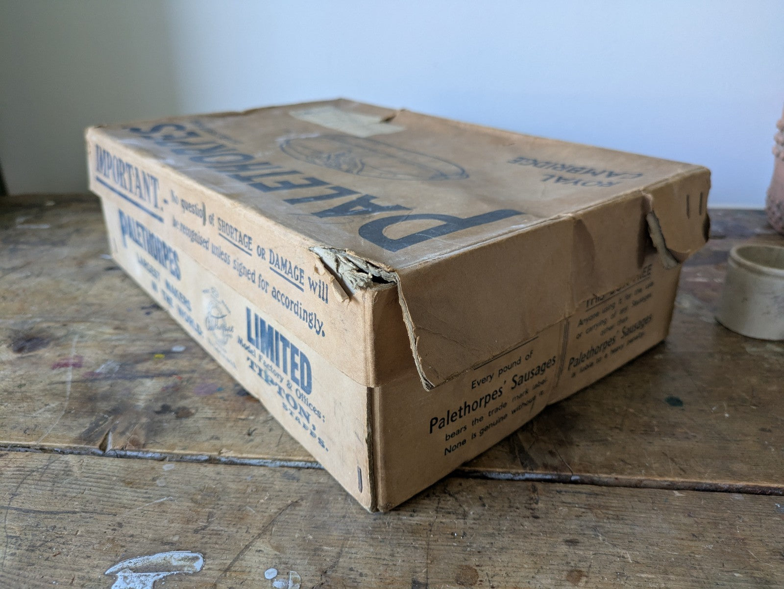 Vtg Palethorpes Sausages Box Butcher Packaging Food Advertising Kitchenalia Prop
