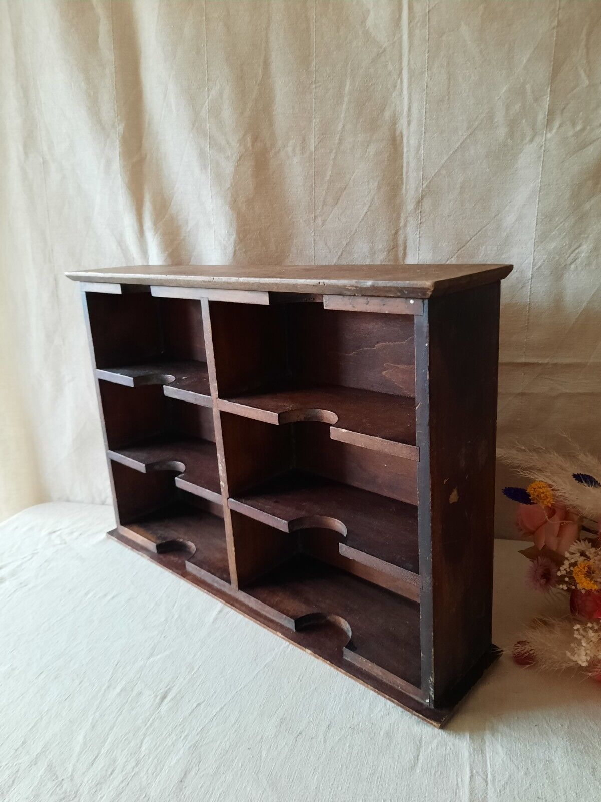 Vintage Haberdashery Pigeon holes Shelving wall shelf table top office hotel key