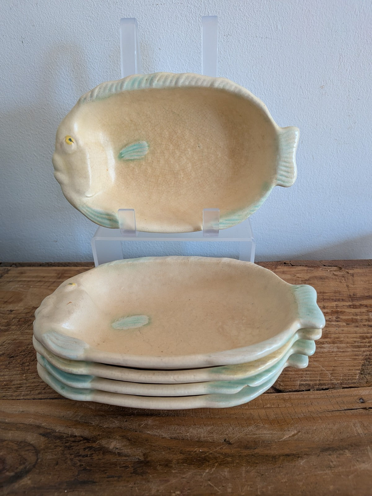 5x Shorter & Son Art Deco Fish Plate Bowls Dishes Matt glaze Clarice Cliff Serve