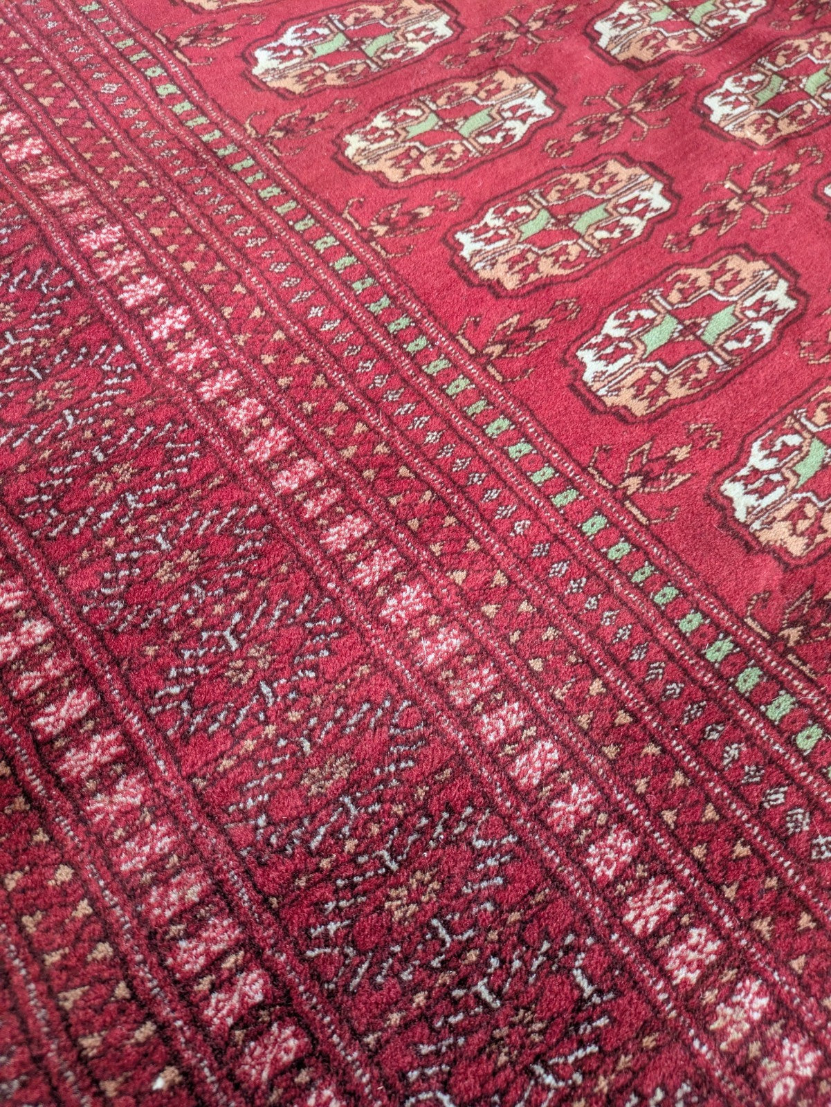 Red Vintage Bokhara Tribal Rug Handmade Afghan Turkmen Mori Gol Oriental Rug Vgc