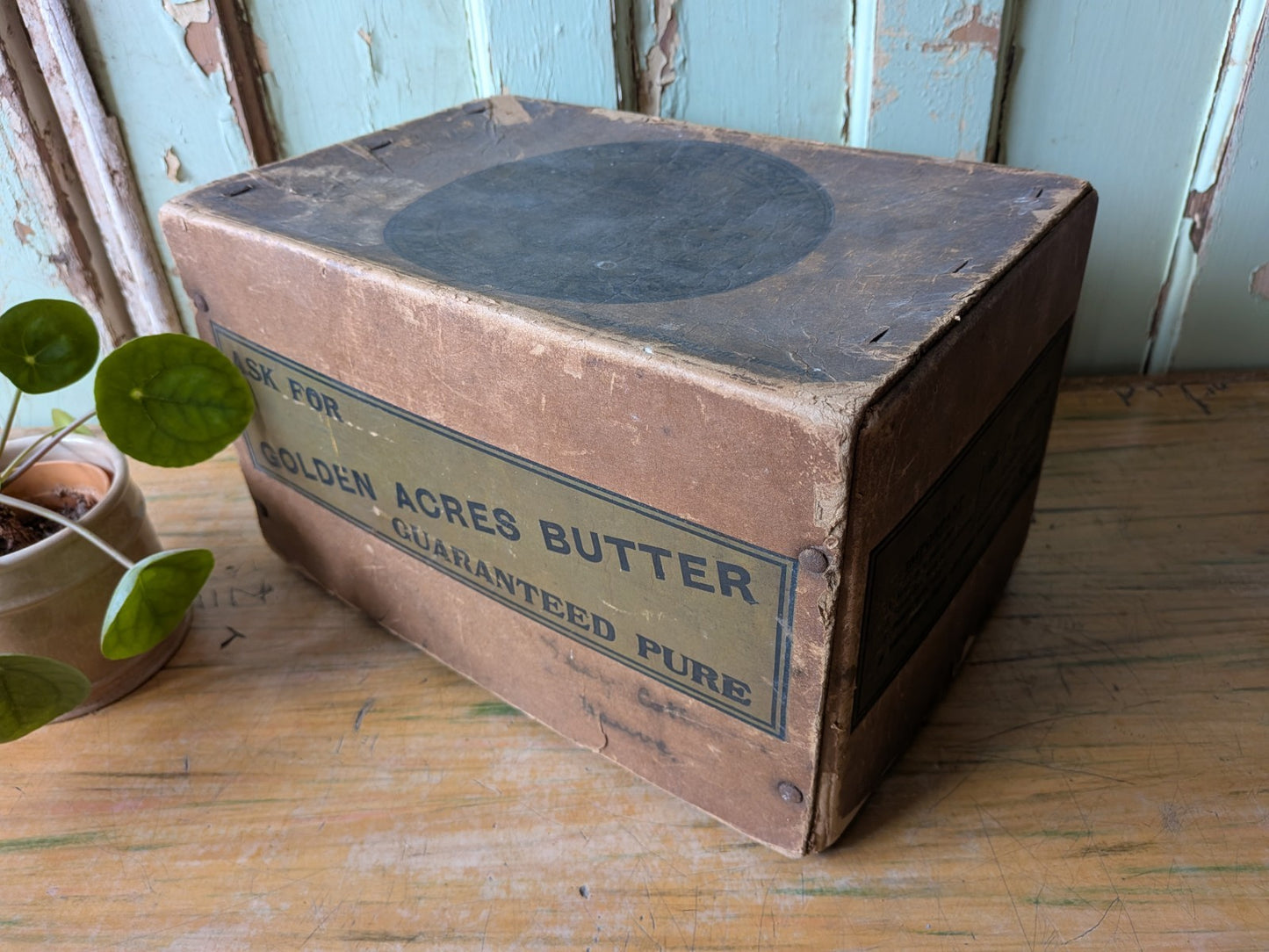 Dominion Dairy Co Ltd pre 1935 Golden Acres Butter Box Vintage Butter Box Advert