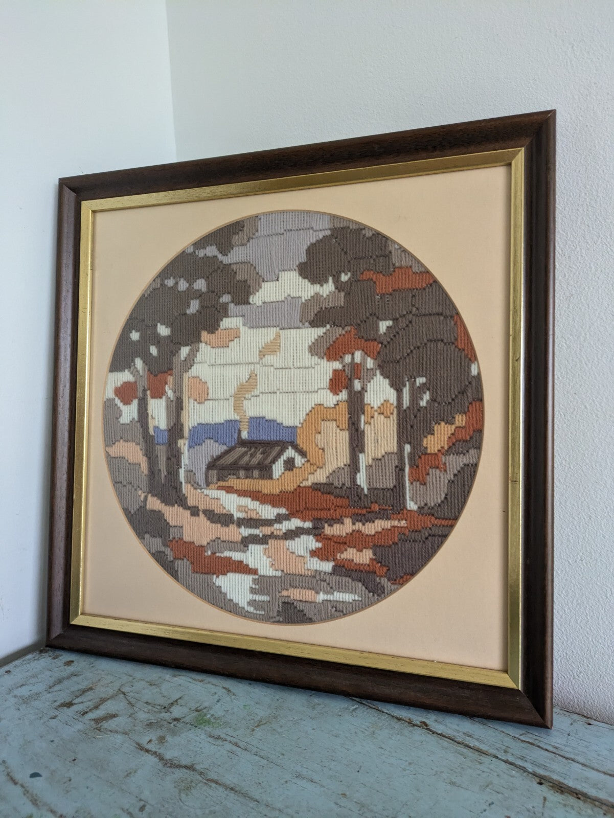 Australian Outback 1987 D Palmer Embroidery Long Stitch Tapestry Picture Boho