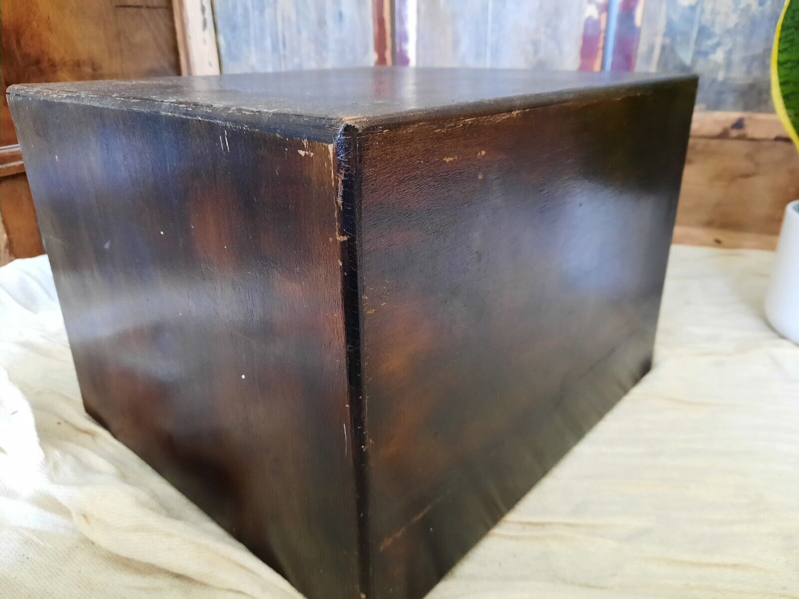 Antique engineering 4 drawer Wood Drawers garage printer file index drawers old