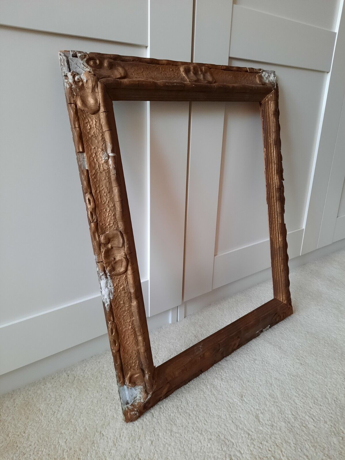 Gesso gold Shabby chic gilt Picture Frame wooden antique wedding decor detailed!