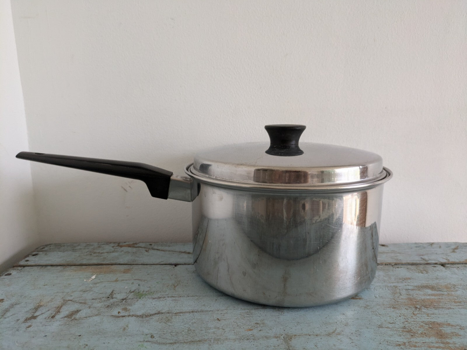 Vintage Retro Prestige Stainless Steel Cookware Stock Pot Saucepan w/lid Prop Vg